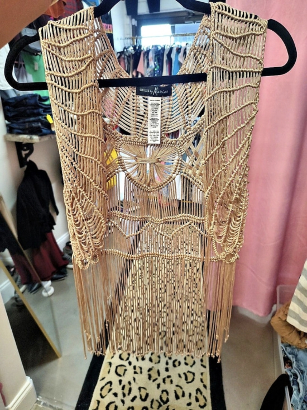 Guess by Marciano Fringe Vest in Gold Size Xs/Small  Like New